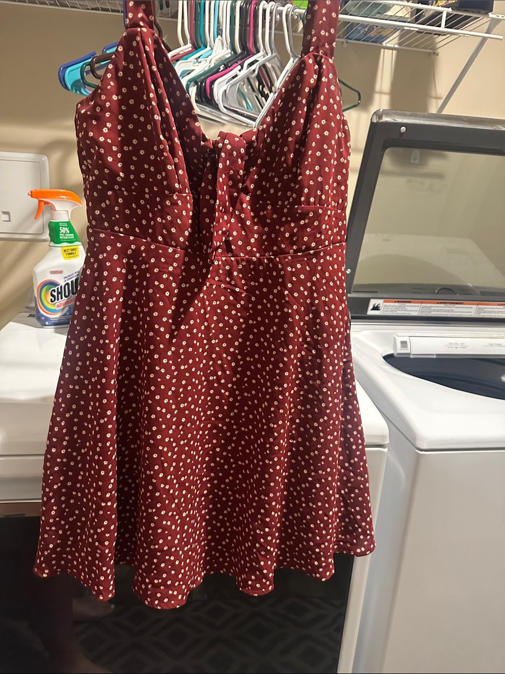 Floral red dress